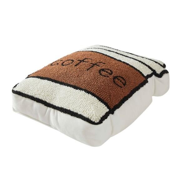 Coffee Cup Shaped Decorative Throw Pillow for Teens/Adults – 15" x 13" - Picture 3 of 6